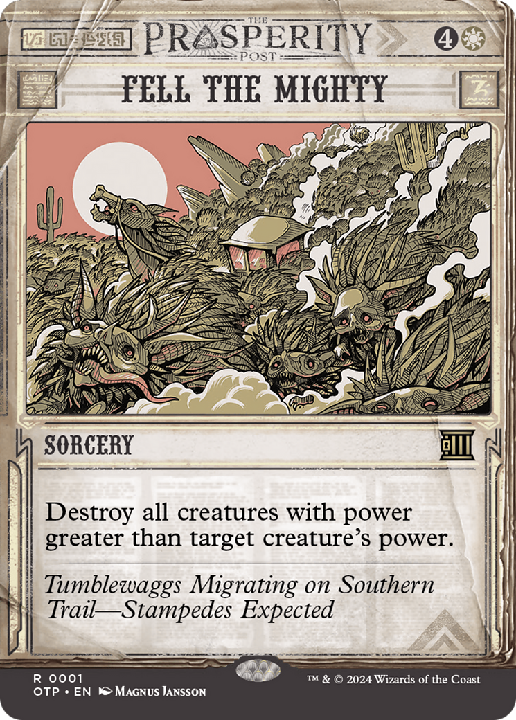 Fell the Mighty [Outlaws of Thunder Junction: Breaking News] | Jomio and Rueliete's Cards and Comics