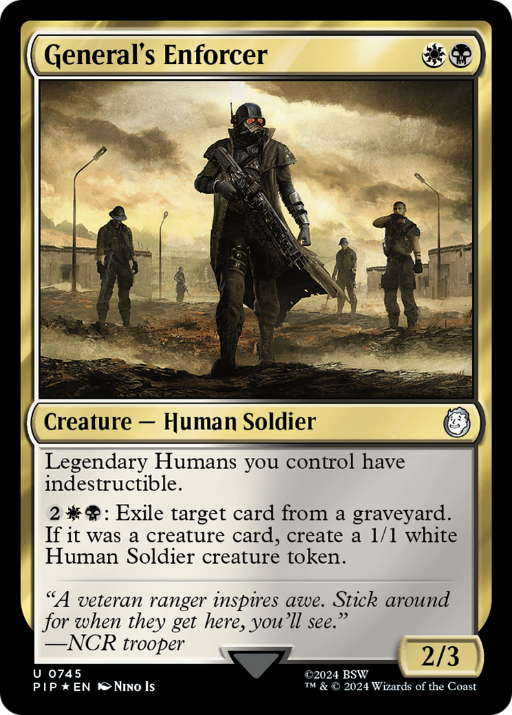 General's Enforcer (Surge Foil) [Fallout] | Jomio and Rueliete's Cards and Comics