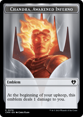 Chandra, Awakened Inferno Emblem // Wizard Double-Sided Token [Commander Masters Tokens] | Jomio and Rueliete's Cards and Comics