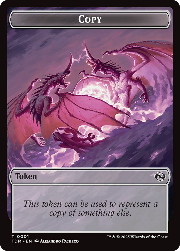 Copy // Dragon (0014) Double-Sided Token [Tarkir: Dragonstorm Commander Tokens] | Jomio and Rueliete's Cards and Comics