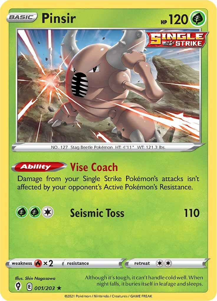 Pinsir (001/203) [Sword & Shield: Evolving Skies] | Jomio and Rueliete's Cards and Comics