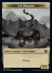 Cat Dragon // Monk Double-Sided Token [Double Masters 2022 Tokens] | Jomio and Rueliete's Cards and Comics