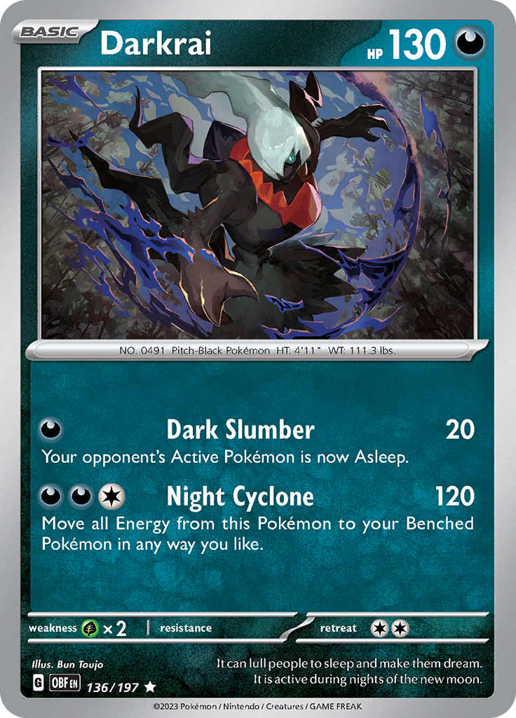 Darkrai (136/197) [Scarlet & Violet: Obsidian Flames] | Jomio and Rueliete's Cards and Comics