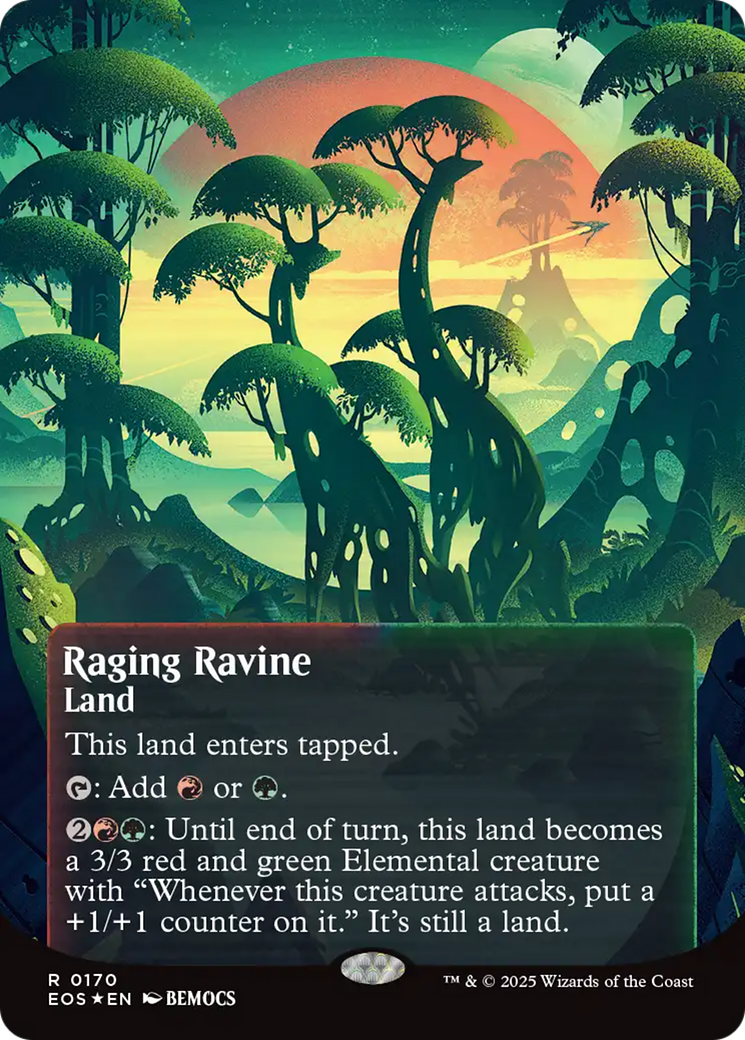 Raging Ravine (0170) (Borderless) (Galaxy Foil) [Edge of Eternities: Stellar Sights] | Jomio and Rueliete's Cards and Comics