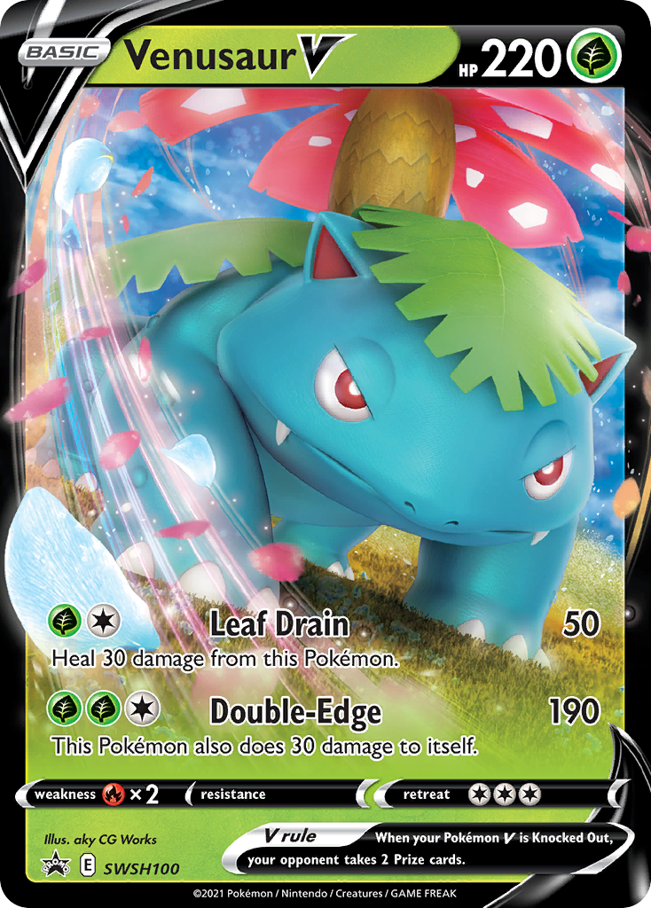 Venusaur V (SWSH100) [Sword & Shield: Black Star Promos] | Jomio and Rueliete's Cards and Comics