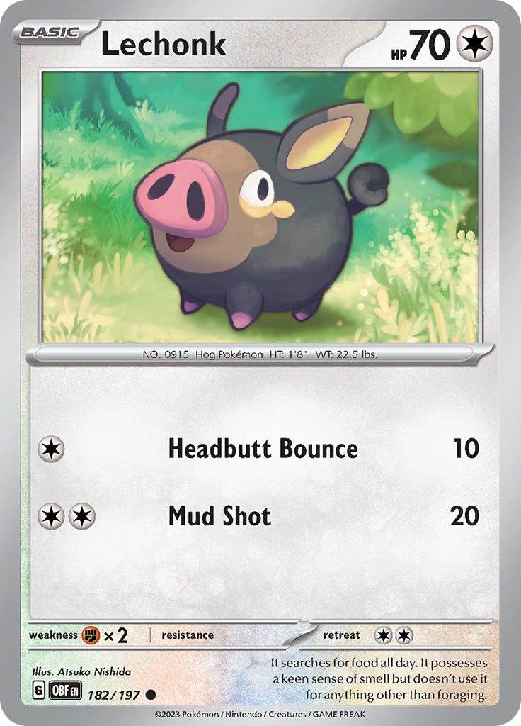 Lechonk (182/197) [Scarlet & Violet: Obsidian Flames] | Jomio and Rueliete's Cards and Comics