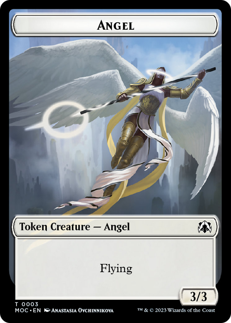 Angel (3) // Demon Double-Sided Token [March of the Machine Commander Tokens] | Jomio and Rueliete's Cards and Comics