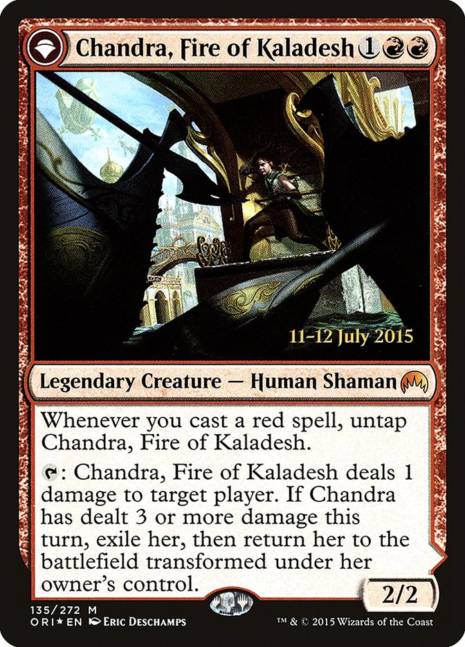 Chandra, Fire of Kaladesh // Chandra, Roaring Flame [Magic Origins Prerelease Promos] | Jomio and Rueliete's Cards and Comics