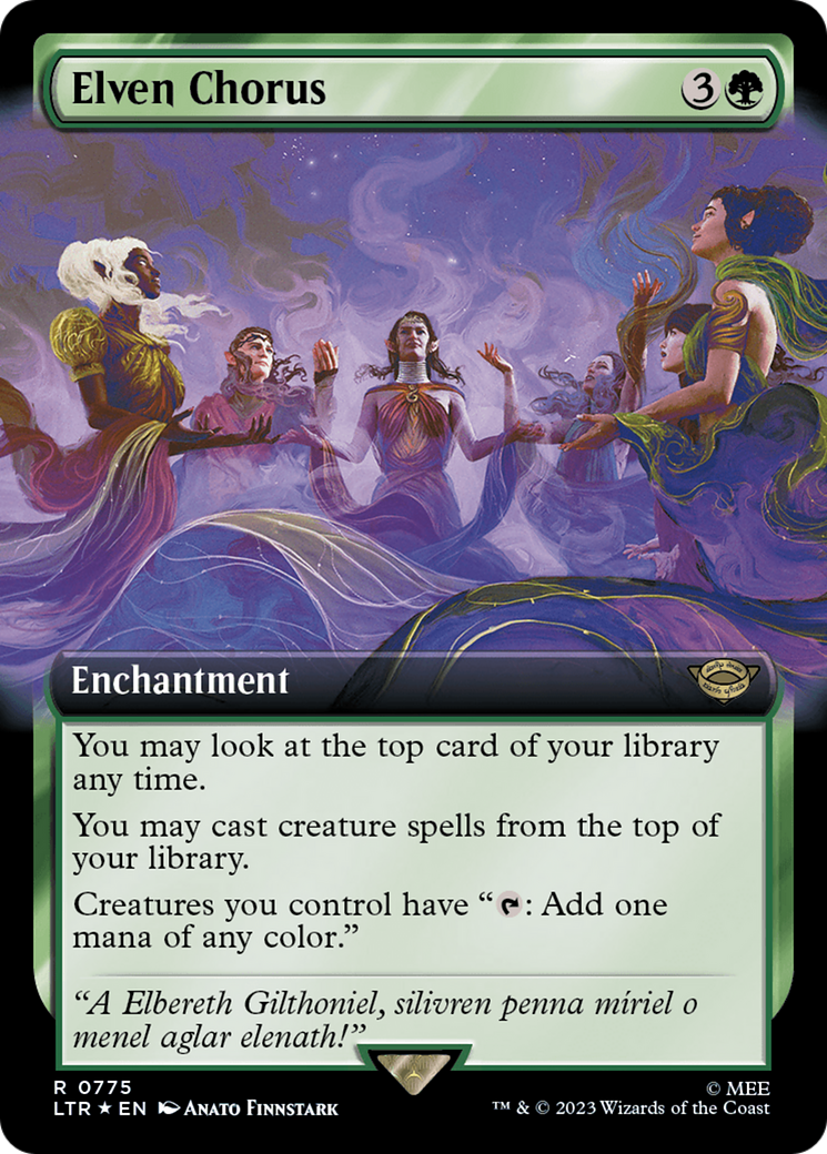 Elven Chorus (Extended Art) (Surge Foil) [The Lord of the Rings: Tales of Middle-Earth] | Jomio and Rueliete's Cards and Comics