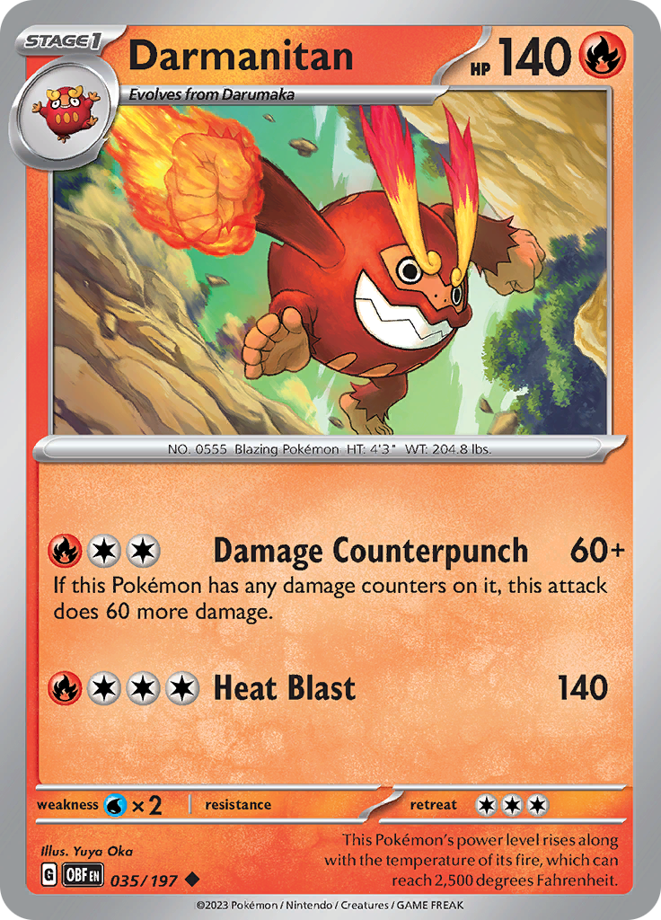 Darmanitan (035/197) [Scarlet & Violet: Obsidian Flames] | Jomio and Rueliete's Cards and Comics