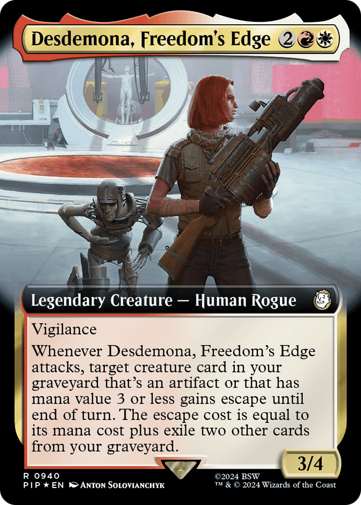 Desdemona, Freedom's Edge (Extended Art) (Surge Foil) [Fallout] | Jomio and Rueliete's Cards and Comics