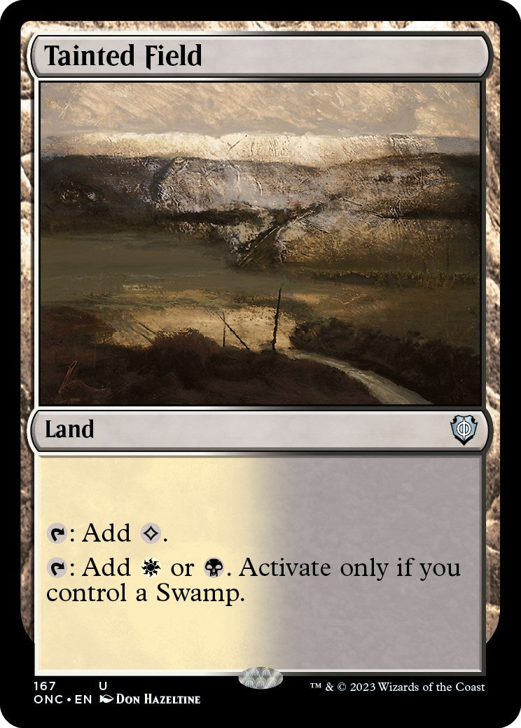 Tainted Field [Phyrexia: All Will Be One Commander] | Jomio and Rueliete's Cards and Comics
