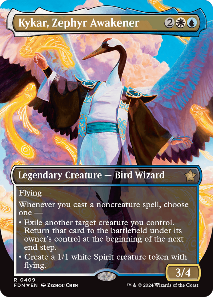Kykar, Zephyr Awakener (Borderless) (Mana Foil) [Foundations] | Jomio and Rueliete's Cards and Comics