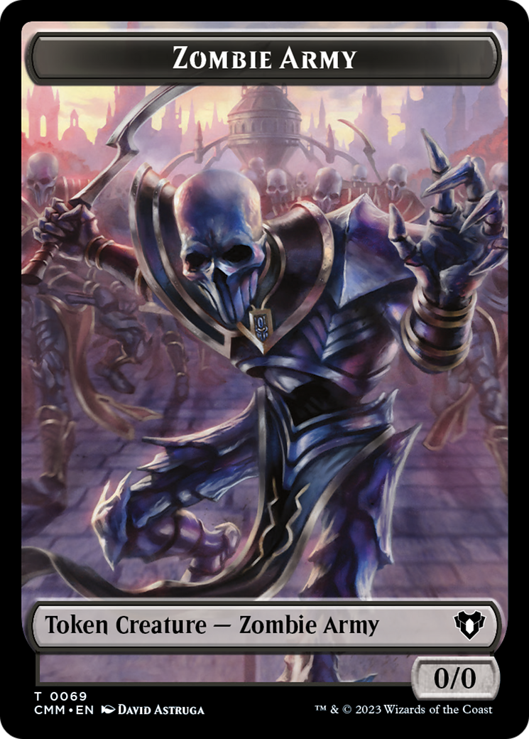 Human Warrior // Zombie Army Double-Sided Token [Commander Masters Tokens] | Jomio and Rueliete's Cards and Comics