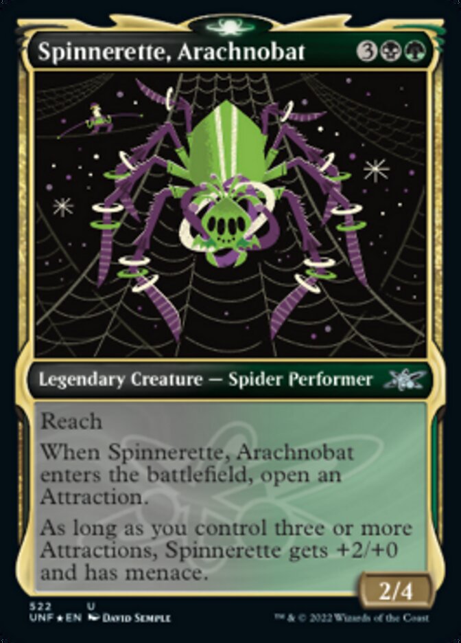 Spinnerette, Arachnobat (Showcase) (Galaxy Foil) [Unfinity] | Jomio and Rueliete's Cards and Comics