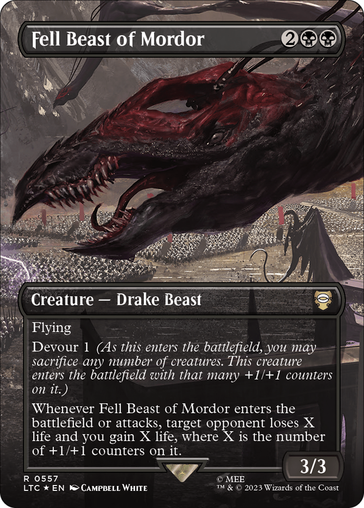 Fell Beast of Mordor (Borderless) (Surge Foil) [The Lord of the Rings: Tales of Middle-Earth Commander] | Jomio and Rueliete's Cards and Comics
