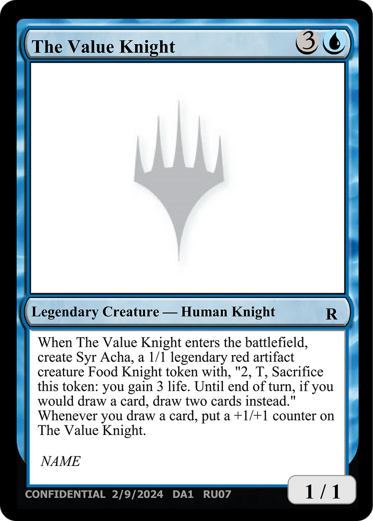 The Value Knight [Unknown Event] | Jomio and Rueliete's Cards and Comics