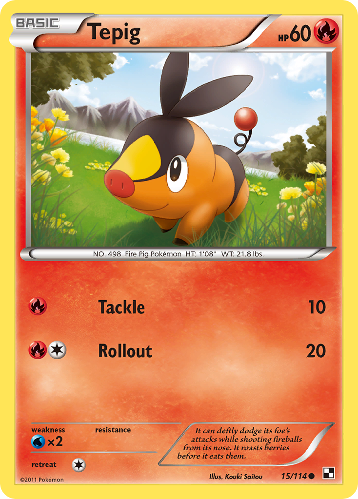 Tepig (15/114) [Black & White: Base Set] | Jomio and Rueliete's Cards and Comics