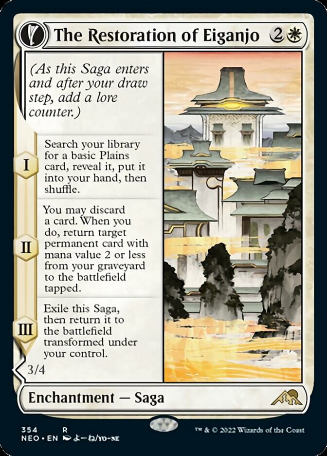 The Restoration of Eiganjo // Architect of Restoration (Showcase Soft Glow) [Kamigawa: Neon Dynasty] | Jomio and Rueliete's Cards and Comics