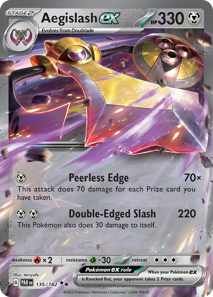 Aegislash ex (135/182) [Scarlet & Violet: Paradox Rift] | Jomio and Rueliete's Cards and Comics