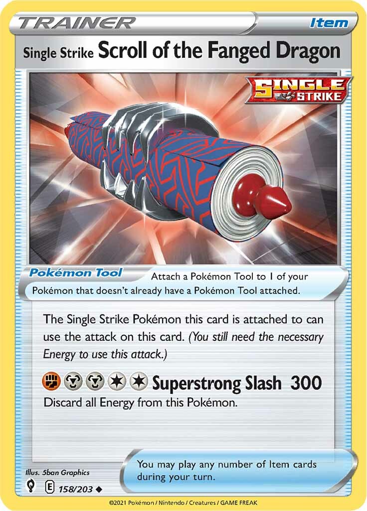 Single Strike Scroll of the Fanged Dragon (158/203) [Sword & Shield: Evolving Skies] | Jomio and Rueliete's Cards and Comics