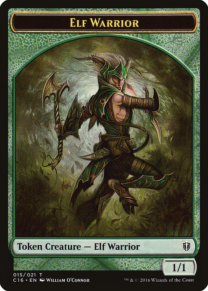 Elf Warrior // Zombie Double-Sided Token [Commander 2016 Tokens] | Jomio and Rueliete's Cards and Comics