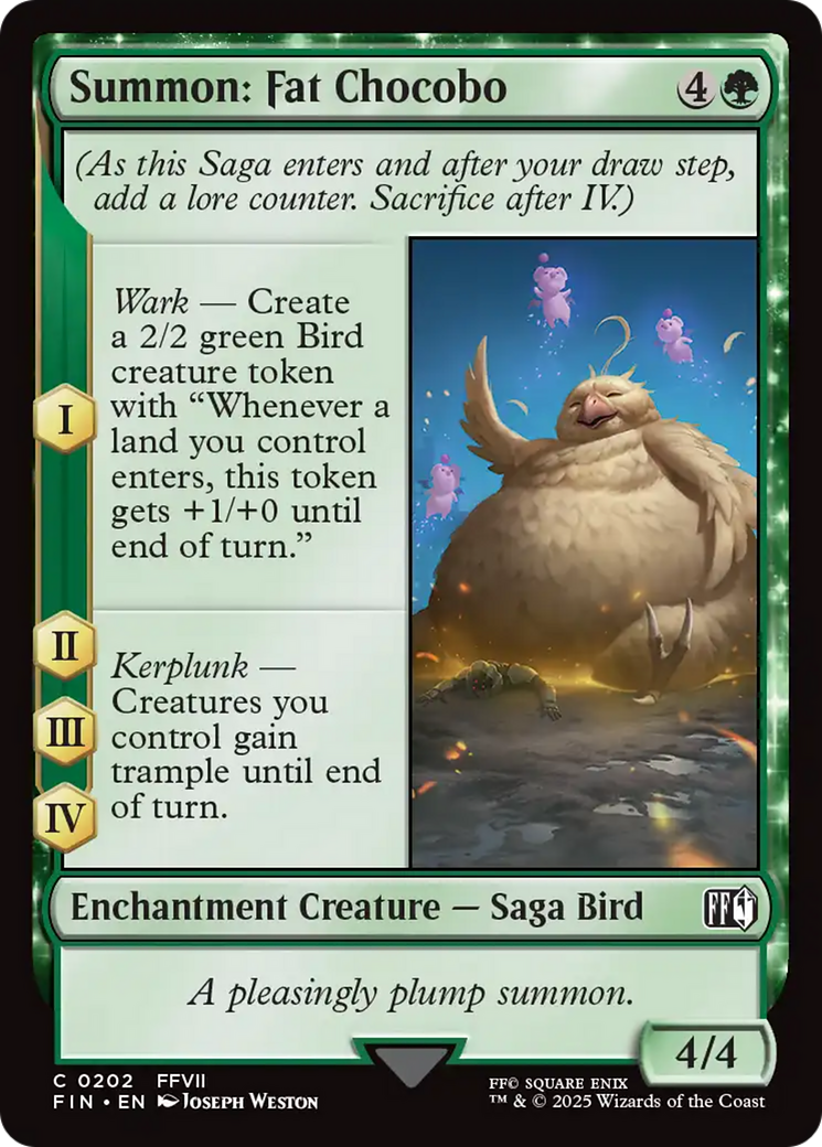 Summon: Fat Chocobo [FINAL FANTASY] | Jomio and Rueliete's Cards and Comics