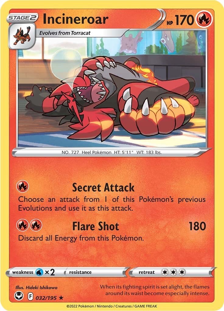 Incineroar (032/195) [Sword & Shield: Silver Tempest] | Jomio and Rueliete's Cards and Comics