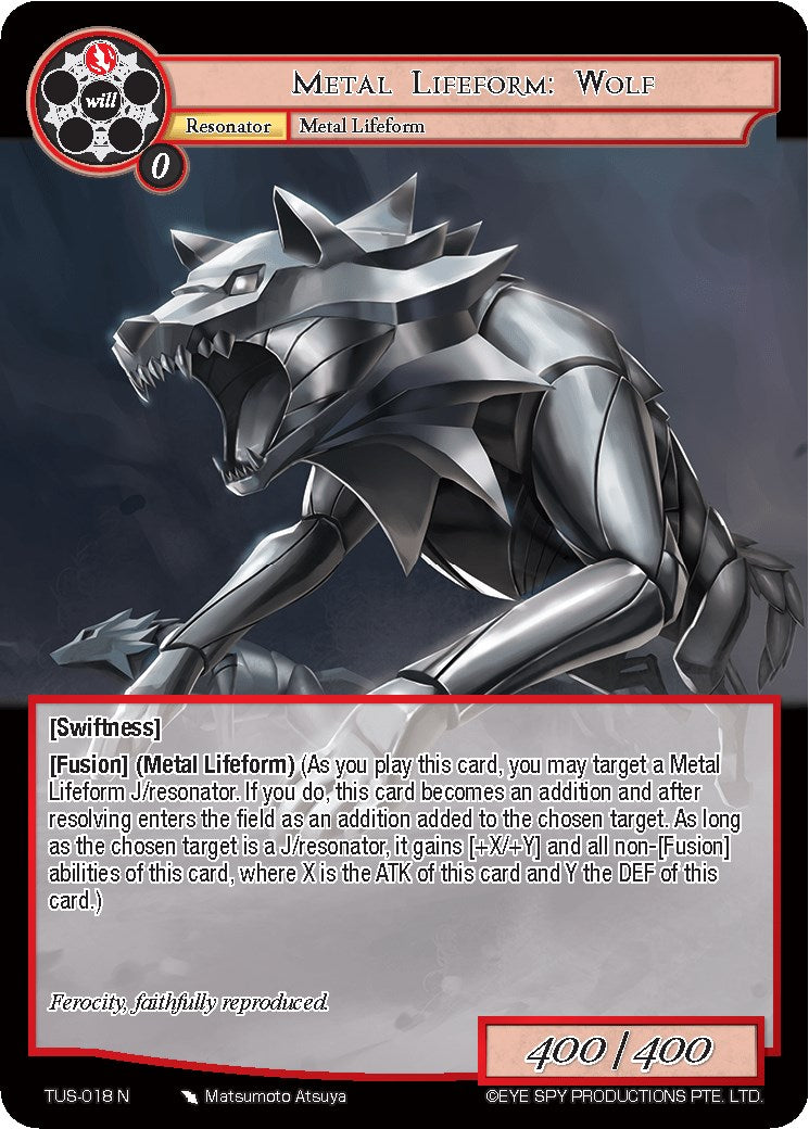 Metal Lifeform: Wolf (TUS-018 N) [The Underworld of Secrets] | Jomio and Rueliete's Cards and Comics