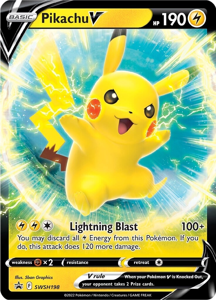 Pikachu V (SWSH198) (Jumbo Card) [Sword & Shield: Black Star Promos] | Jomio and Rueliete's Cards and Comics