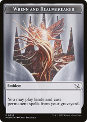 Warrior // Wrenn and Realmbreaker Emblem Double-Sided Token [March of the Machine Tokens] | Jomio and Rueliete's Cards and Comics