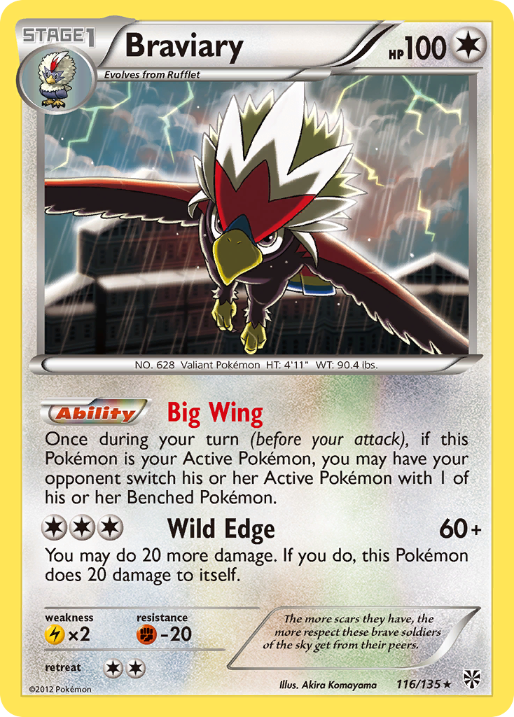 Braviary (116/135) [Black & White: Plasma Storm] | Jomio and Rueliete's Cards and Comics