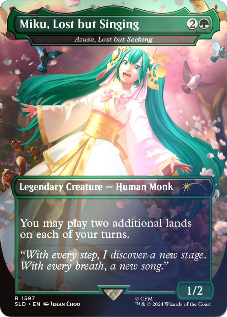 Miku, Lost but Singing - Azusa, Lost but Seeking (Rainbow Foil) [Secret Lair Drop Series] | Jomio and Rueliete's Cards and Comics
