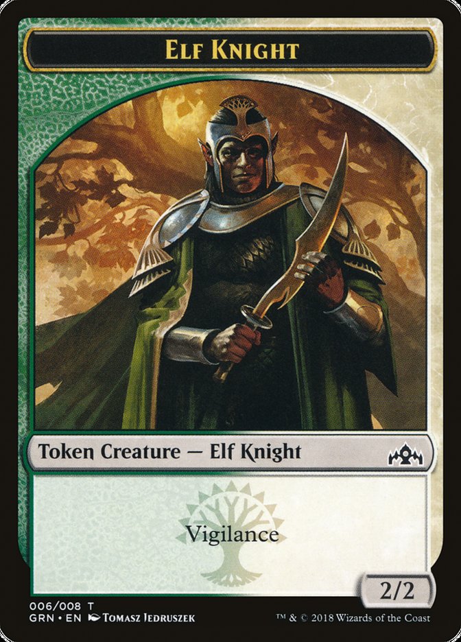 Saproling // Elf Knight Double-Sided Token [Guilds of Ravnica Guild Kit Tokens] | Jomio and Rueliete's Cards and Comics