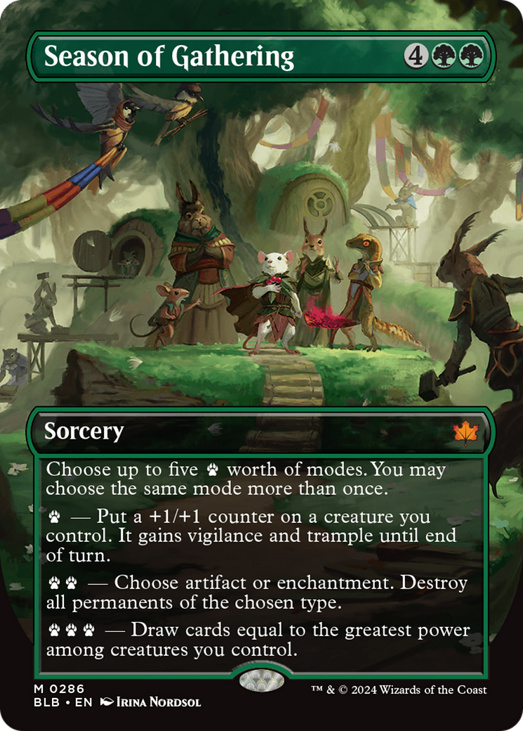Season of Gathering (Borderless) [Bloomburrow] | Jomio and Rueliete's Cards and Comics