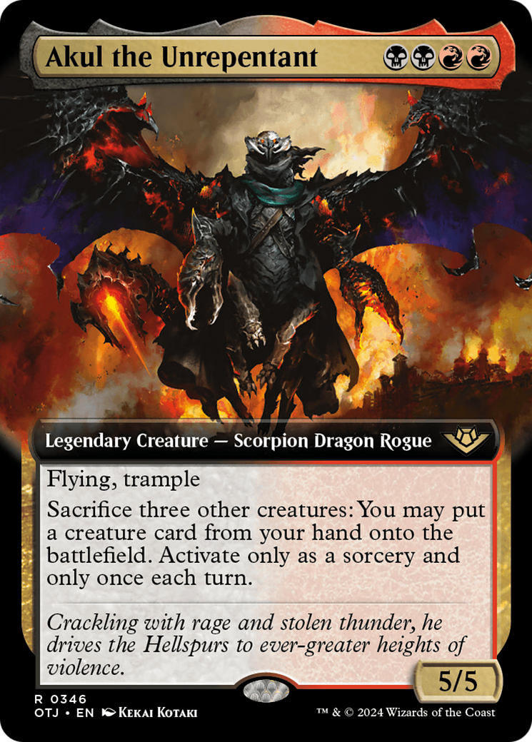 Akul the Unrepentant (Extended Art) [Outlaws of Thunder Junction] | Jomio and Rueliete's Cards and Comics