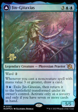 Jin-Gitaxias // The Great Synthesis [March of the Machine Prerelease Promos] | Jomio and Rueliete's Cards and Comics