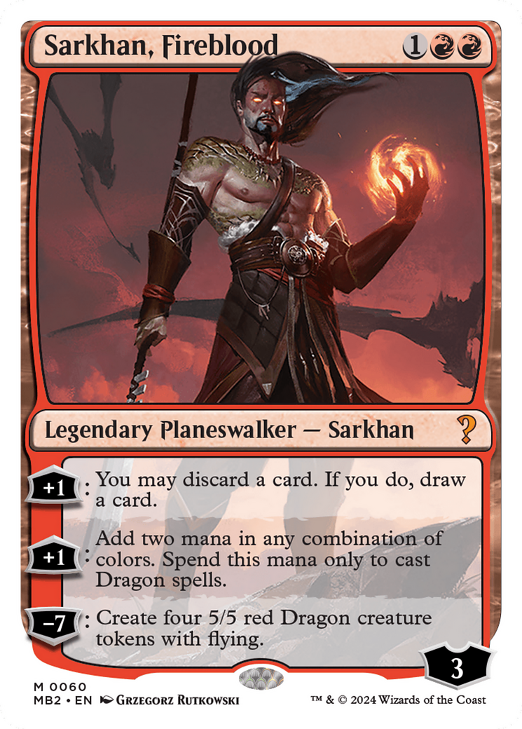 Sarkhan, Fireblood (White Border) [Mystery Booster 2] | Jomio and Rueliete's Cards and Comics