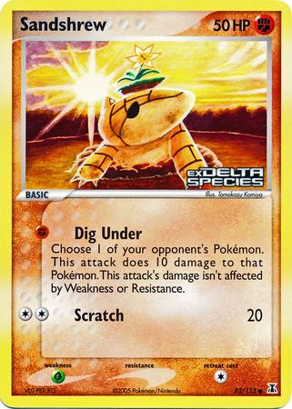 Sandshrew (82/113) (Stamped) [EX: Delta Species] | Jomio and Rueliete's Cards and Comics