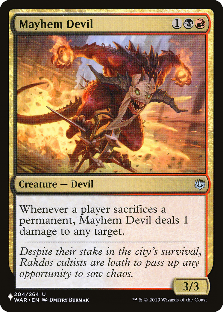 Mayhem Devil [The List] | Jomio and Rueliete's Cards and Comics