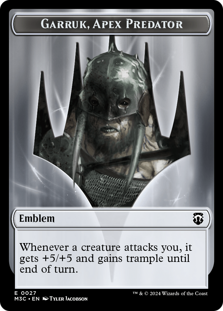 Garruk, Apex Predator Emblem // Saproling Double-Sided Token [Modern Horizons 3 Commander Tokens] | Jomio and Rueliete's Cards and Comics