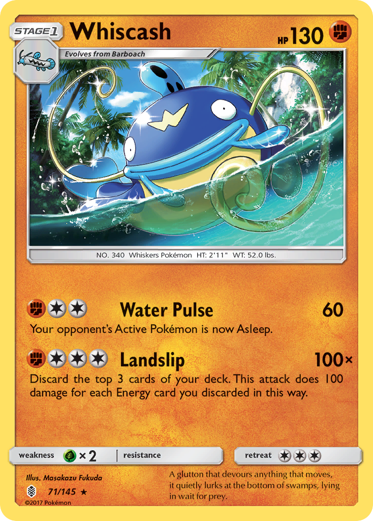Whiscash (71/145) [Sun & Moon: Guardians Rising] | Jomio and Rueliete's Cards and Comics