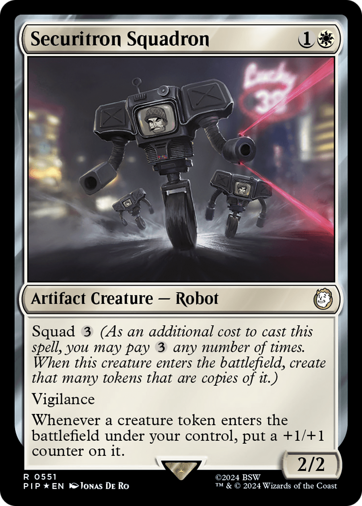 Securitron Squadron (Surge Foil) [Fallout] | Jomio and Rueliete's Cards and Comics