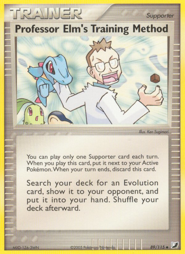 Professor Elm's Training Method (89/115) [EX: Unseen Forces] | Jomio and Rueliete's Cards and Comics