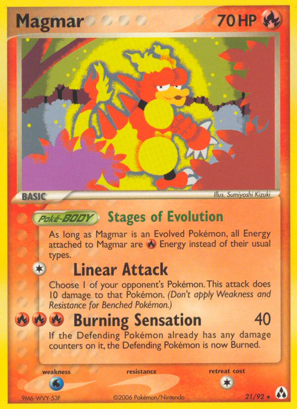 Magmar (21/92) [EX: Legend Maker] | Jomio and Rueliete's Cards and Comics