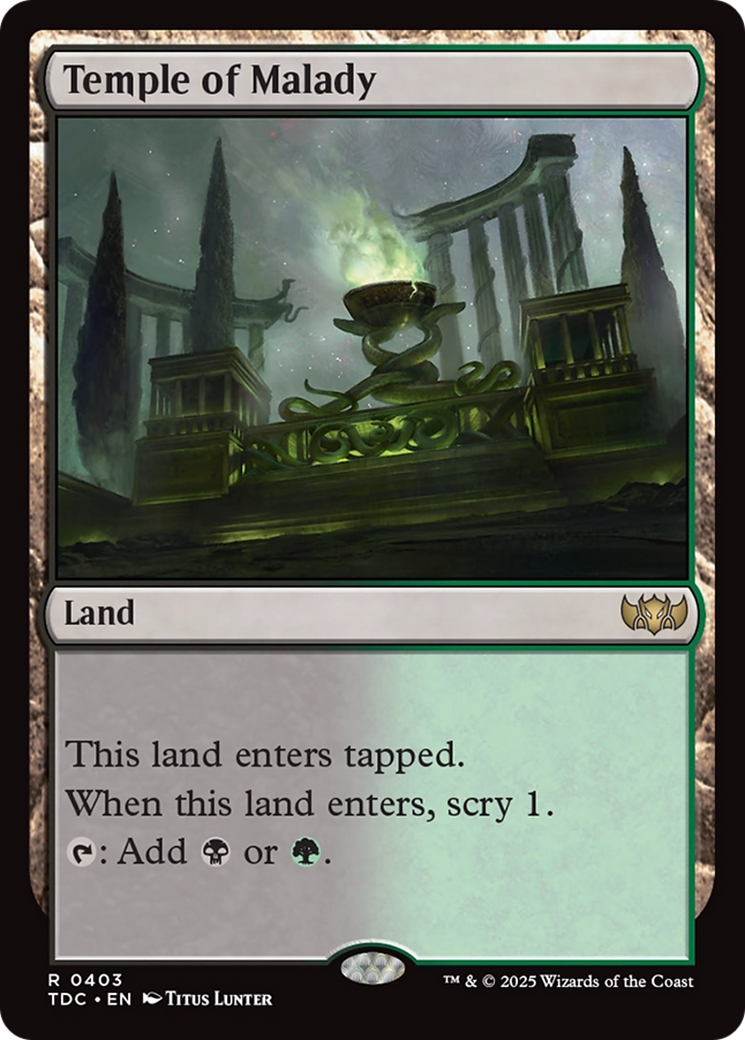 Temple of Malady [Tarkir: Dragonstorm Commander] | Jomio and Rueliete's Cards and Comics