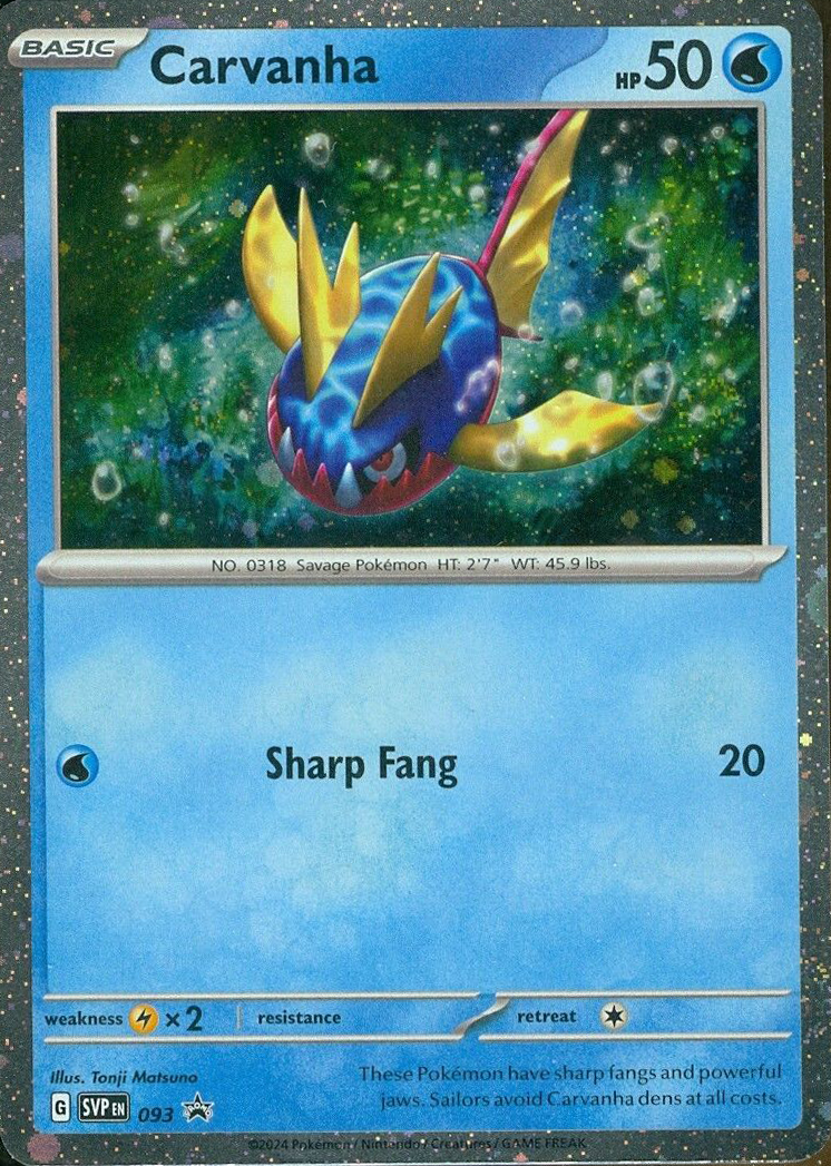 Carvanha (093) (Cosmos Foil) [Scarlet & Violet: Black Star Promos] | Jomio and Rueliete's Cards and Comics