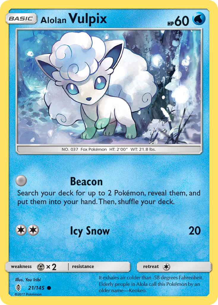 Alolan Vulpix (21/145) [Sun & Moon: Guardians Rising] | Jomio and Rueliete's Cards and Comics