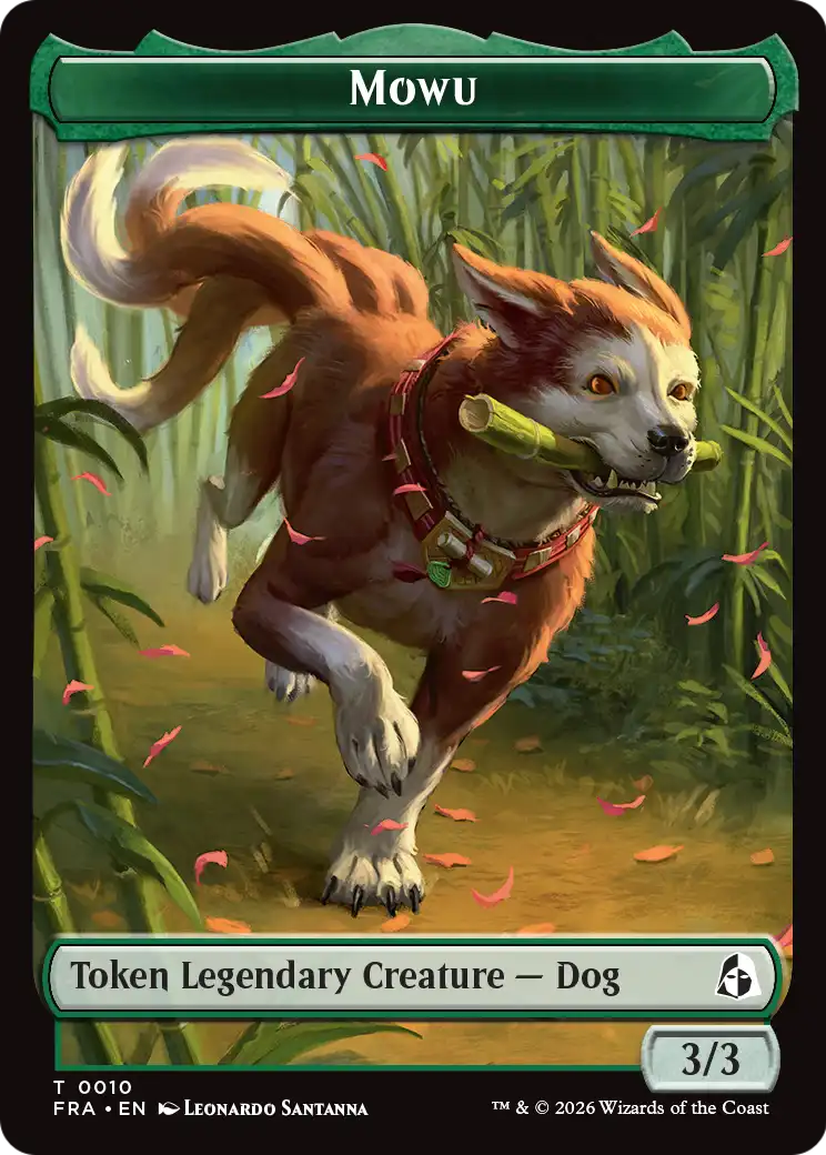 Ajani's Pridemate // Mowu Double-Sided Token [Reality Fracture Tokens] | Jomio and Rueliete's Cards and Comics