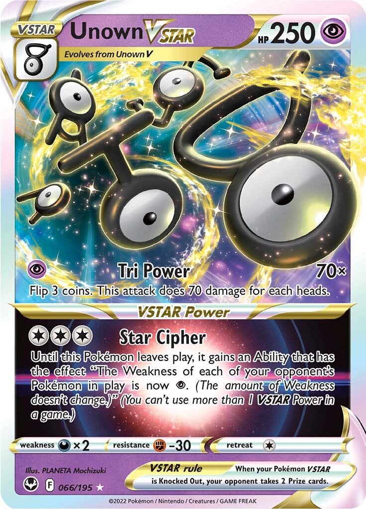 Unown VSTAR (066/195) [Sword & Shield: Silver Tempest] | Jomio and Rueliete's Cards and Comics